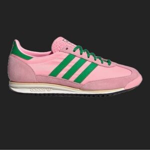 Adidas Pink and Green Classic Sneakers